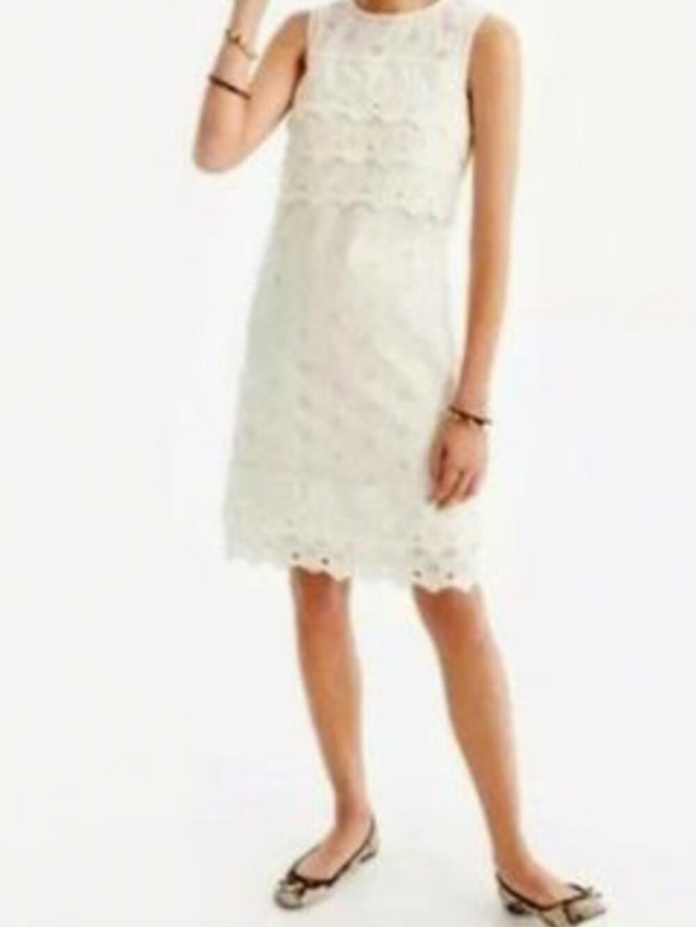 NWT J Crew Tiered Eyelet Dress Size 6